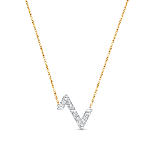 [Regal Jewels]VOLT SILVER DIAMOND PEDANT NECKLACE