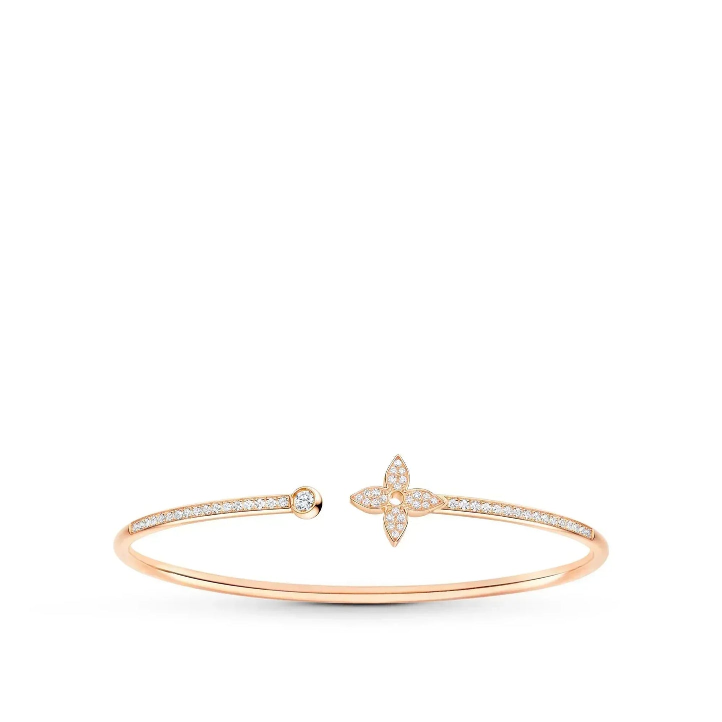 [Regal Jewels]IDYLLE PINK GOLD OPEN BRACELET DIAMOND PAVED