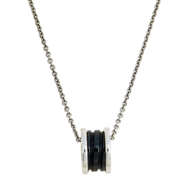 [Regal Jewels]ZERO 1 BLACK CERAMIC SILVER NECKLACE