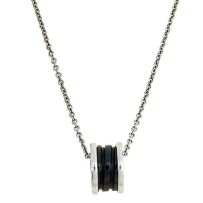 [Regal Jewels]ZERO 1 BLACK CERAMIC SILVER NECKLACE
