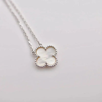 [Regal Jewels]CLOVER  15MM WHITE MOTHER-OF-PEARL SILVER