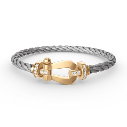 [Regal Jewels]FORCE LARGE HORSESHOE HALF DIAMOND BRACELET GOLD