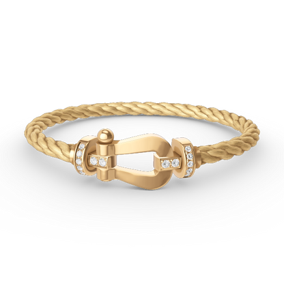 [Regal Jewels]FORCE LARGE HORSESHOE HALF DIAMOND BRACELET GOLD
