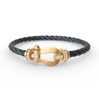 [Regal Jewels]FORCE LARGE HORSESHOE HALF DIAMOND BRACELET GOLD