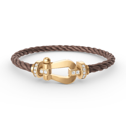 [Regal Jewels]FORCE LARGE HORSESHOE HALF DIAMOND BRACELET GOLD