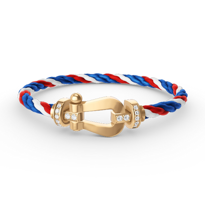 [Regal Jewels]FORCE LARGE HORSESHOE HALF DIAMOND BRACELET GOLD
