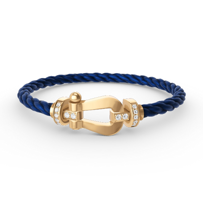 [Regal Jewels]FORCE LARGE HORSESHOE HALF DIAMOND BRACELET GOLD