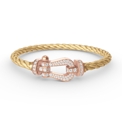 [Regal Jewels]FORCE LARGE HORSESHOE FULL DIAMOND BRACELET ROSE GOLD