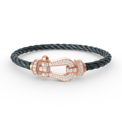 [Regal Jewels]FORCE LARGE HORSESHOE FULL DIAMOND BRACELET ROSE GOLD