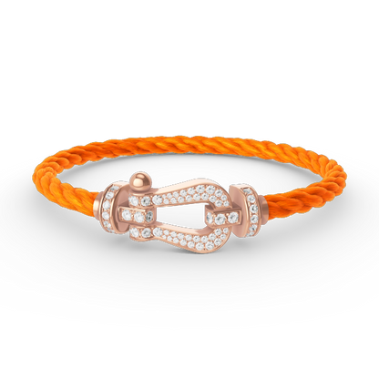 [Regal Jewels]FORCE LARGE HORSESHOE FULL DIAMOND BRACELET ROSE GOLD