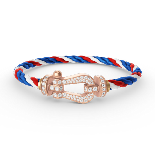 [Regal Jewels]FORCE LARGE HORSESHOE FULL DIAMOND BRACELET ROSE GOLD