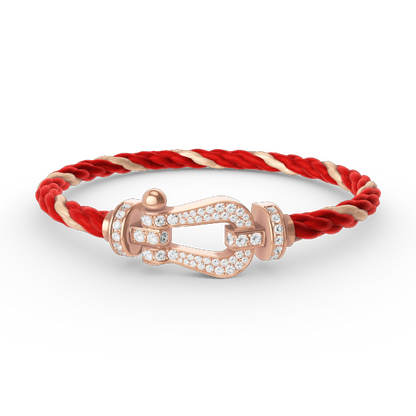 [Regal Jewels]FORCE LARGE HORSESHOE FULL DIAMOND BRACELET ROSE GOLD