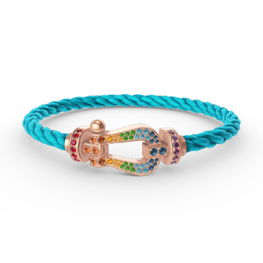[Regal Jewels]FORCE LARGE HORSESHOE  COLORED DIAMOND BRACELET ROSE GOLD