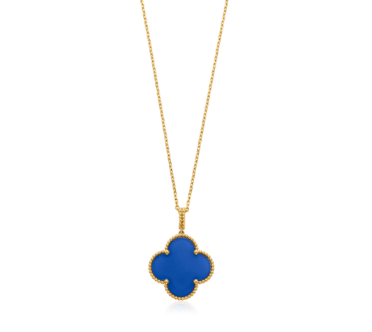 [Regal Jewels]CLOVER 25MM NECKLACE TURQUOISE ROSE GOLD