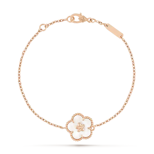 [Regal Jewels]LUCKY WHITE MOP PLUM BLOSSOM  BRACELET