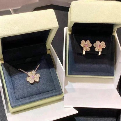 [Regal Jewels]FRIVOLE ROSE GOLD FLOWER DIAMOND NECKLACE