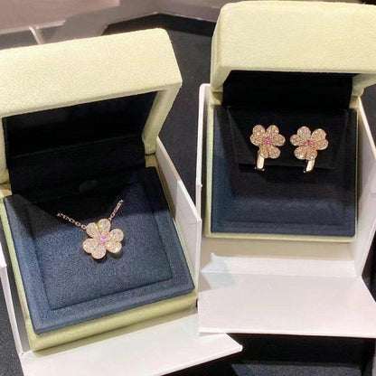 [Regal Jewels]FRIVOLE ROSE GOLD FLOWER DIAMOND NECKLACE