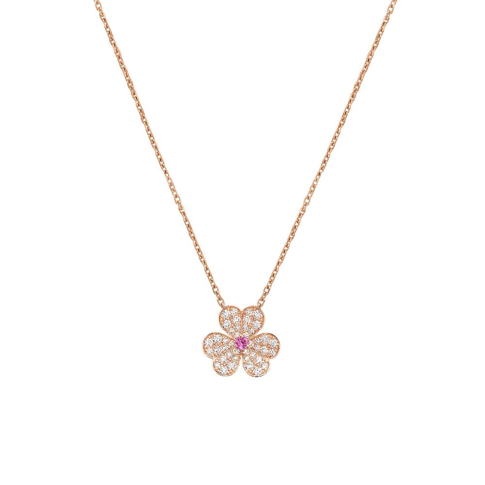 [Regal Jewels]FRIVOLE ROSE GOLD FLOWER DIAMOND NECKLACE