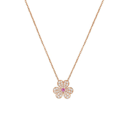 [Regal Jewels]FRIVOLE ROSE GOLD FLOWER DIAMOND NECKLACE