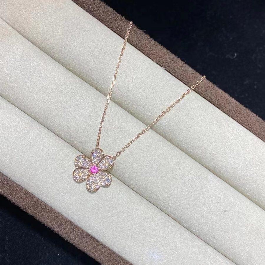 [Regal Jewels]FRIVOLE ROSE GOLD FLOWER DIAMOND NECKLACE