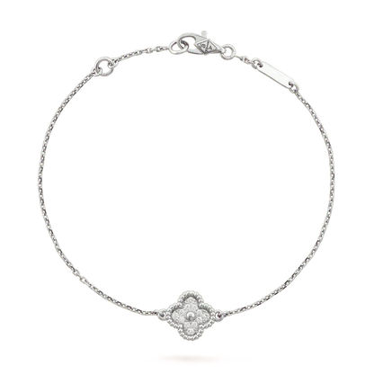 [Regal Jewels]CLOVER  SINGLE FLOWER BRACELET SILVER