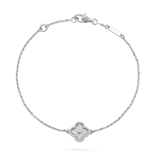 [Regal Jewels]CLOVER  SINGLE FLOWER BRACELET SILVER