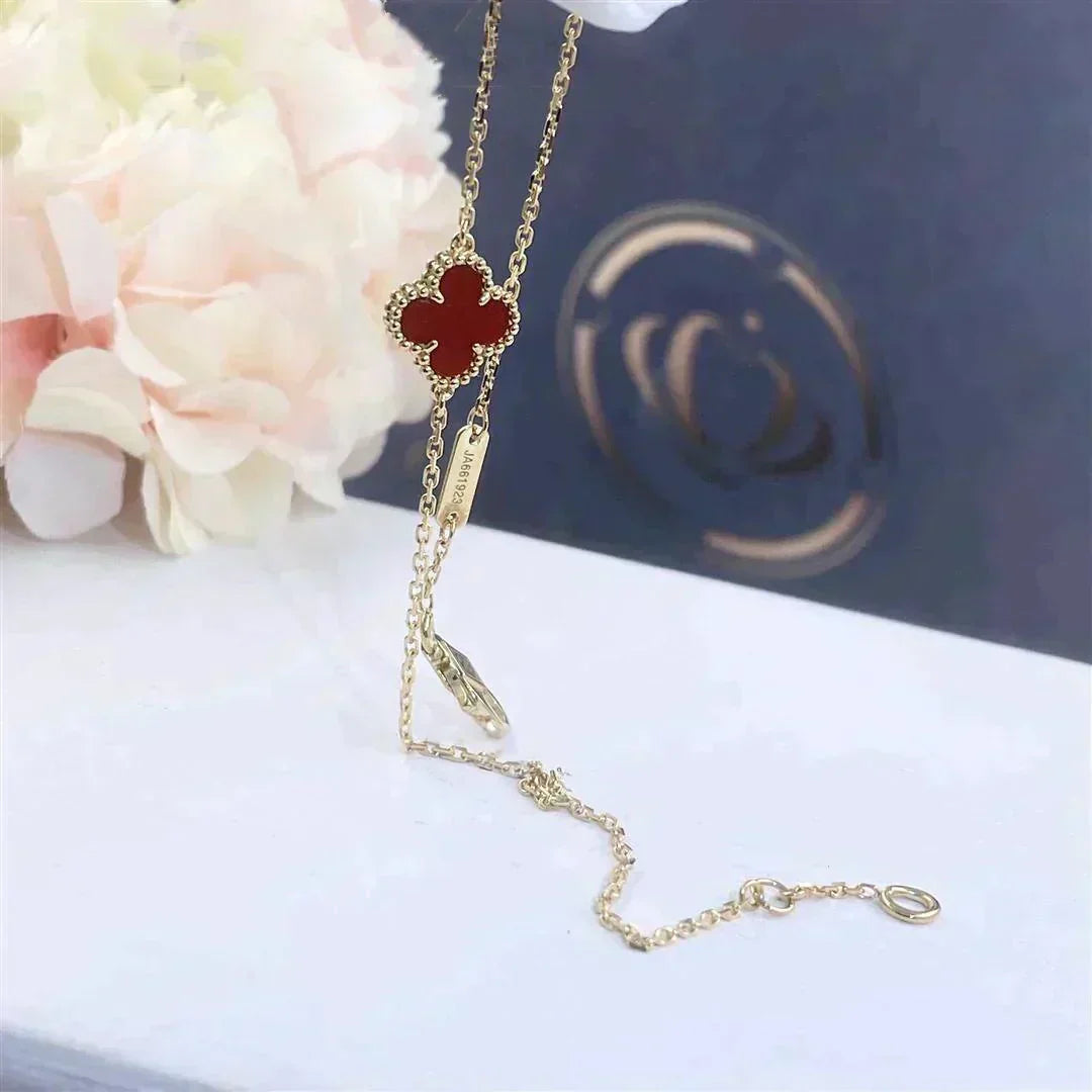 [Regal Jewels]CLOVER  CARNELIAN SINGLE FLOWER BRACELET