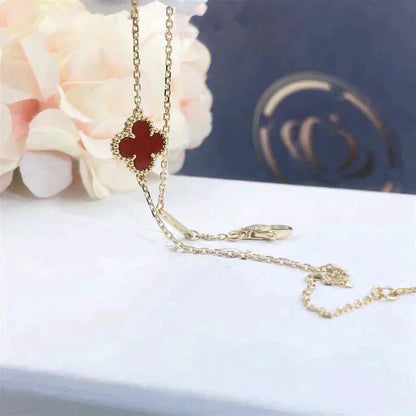 [Regal Jewels]CLOVER  CARNELIAN SINGLE FLOWER BRACELET