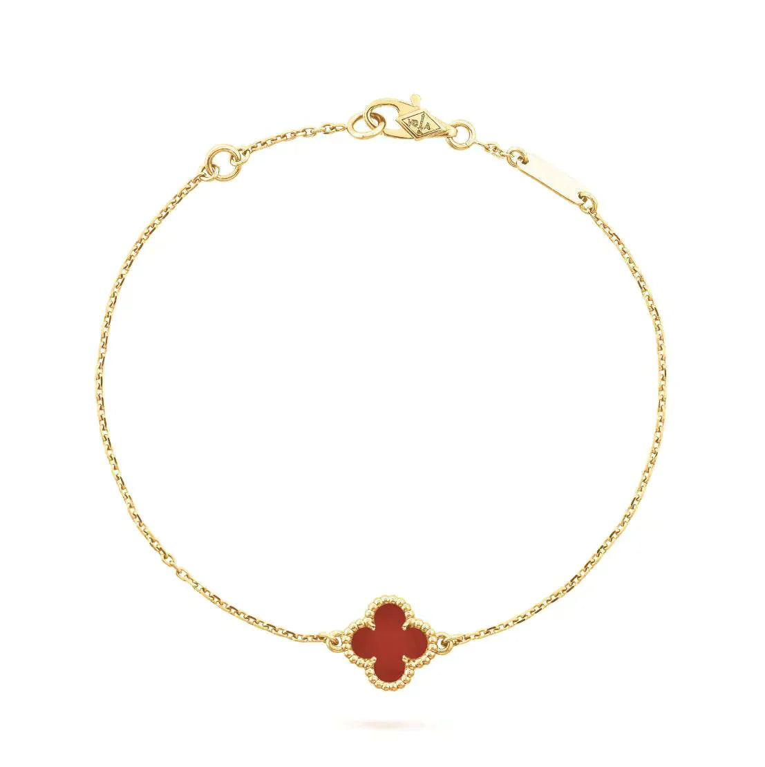 [Regal Jewels]CLOVER  CARNELIAN SINGLE FLOWER BRACELET