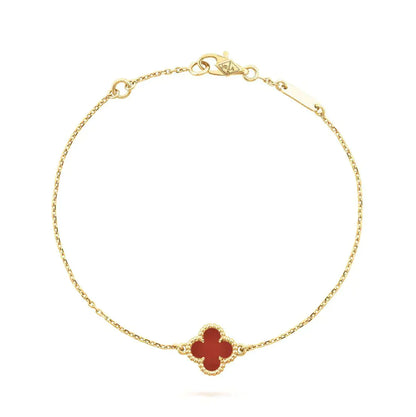 [Regal Jewels]CLOVER  CARNELIAN SINGLE FLOWER BRACELET