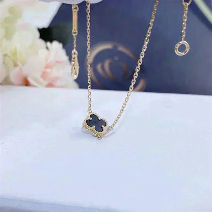 [Regal Jewels]CLOVER ONYX SINGLE FLOWER BRACELET