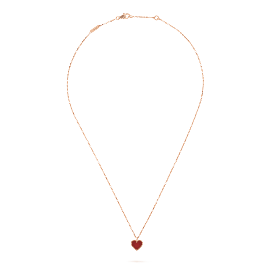 [Regal Jewels]SWEET CLOVER CARNELIAN HEART NECKLACE