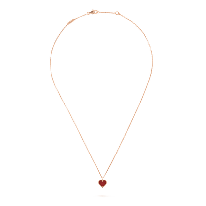 [Regal Jewels]SWEET CLOVER CARNELIAN HEART NECKLACE