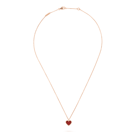 [Regal Jewels]SWEET CLOVER CARNELIAN HEART NECKLACE