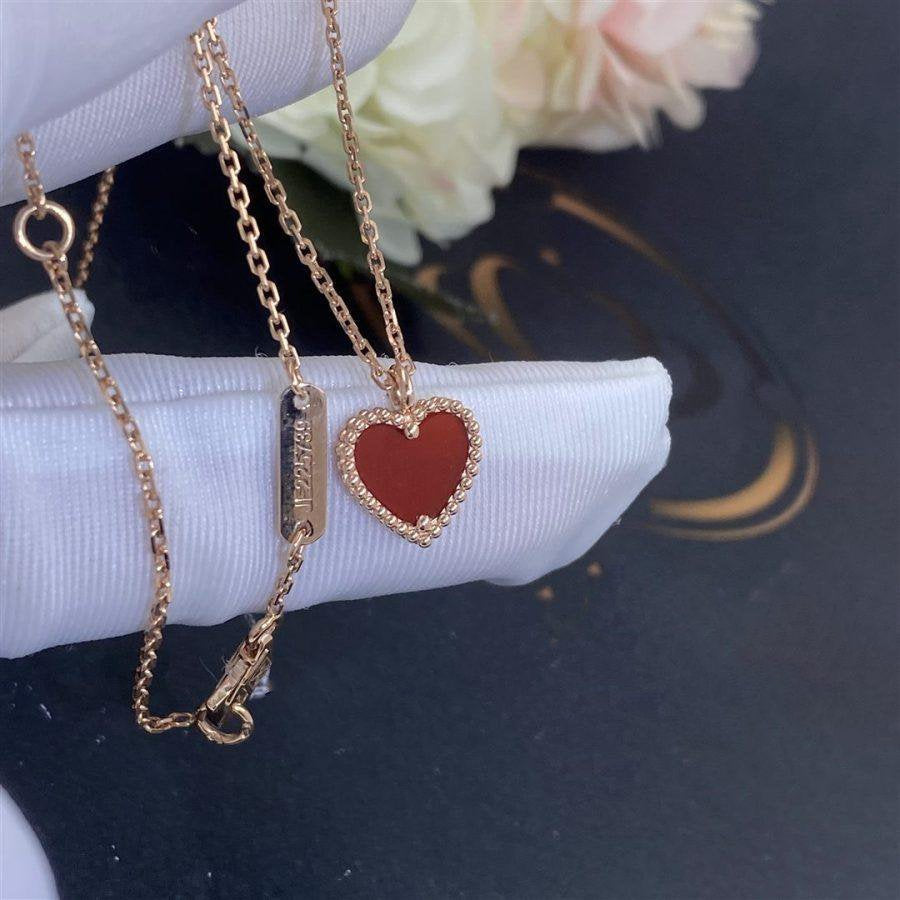 [Regal Jewels]SWEET CLOVER CARNELIAN HEART NECKLACE