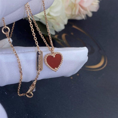 [Regal Jewels]SWEET CLOVER CARNELIAN HEART NECKLACE