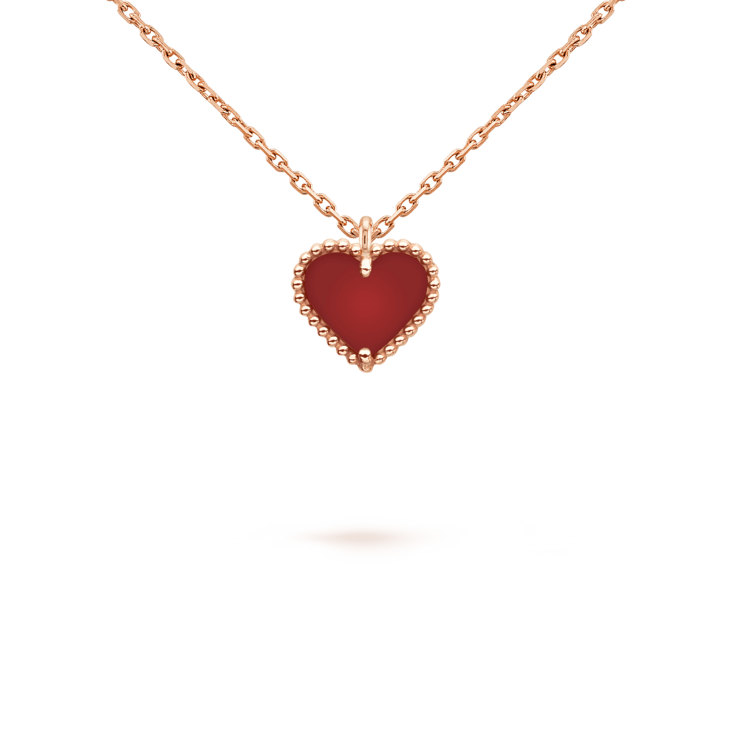 [Regal Jewels]SWEET CLOVER CARNELIAN HEART NECKLACE
