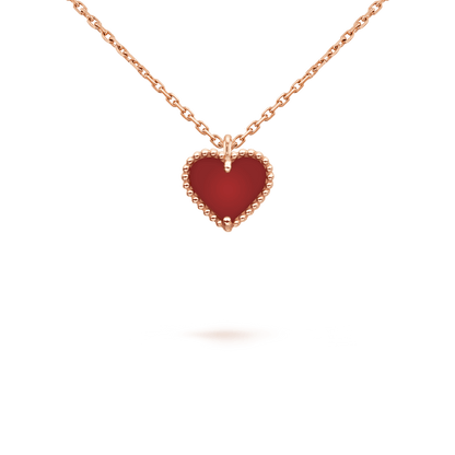 [Regal Jewels]SWEET CLOVER CARNELIAN HEART NECKLACE