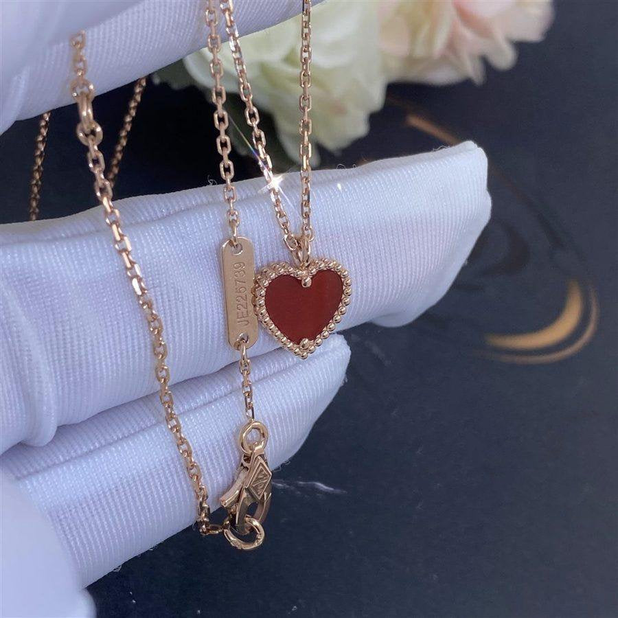 [Regal Jewels]SWEET CLOVER CARNELIAN HEART NECKLACE
