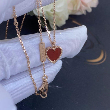[Regal Jewels]SWEET CLOVER CARNELIAN HEART NECKLACE
