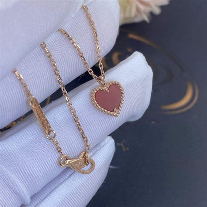 [Regal Jewels]SWEET CLOVER CARNELIAN HEART NECKLACE