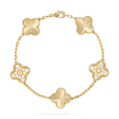 [Regal Jewels]CLOVER BRACELET 5 MOTIFS GOLD DIAMOND