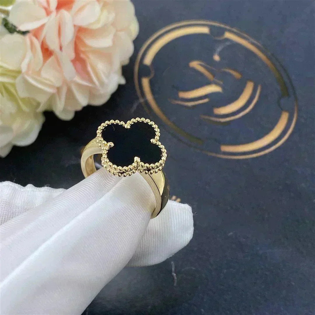 [Regal Jewels]CLOVER ONYX RING