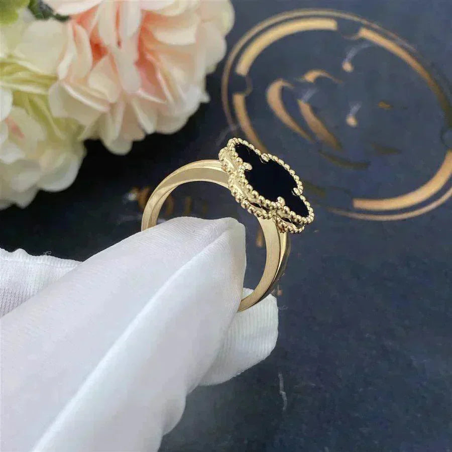 [Regal Jewels]CLOVER ONYX RING