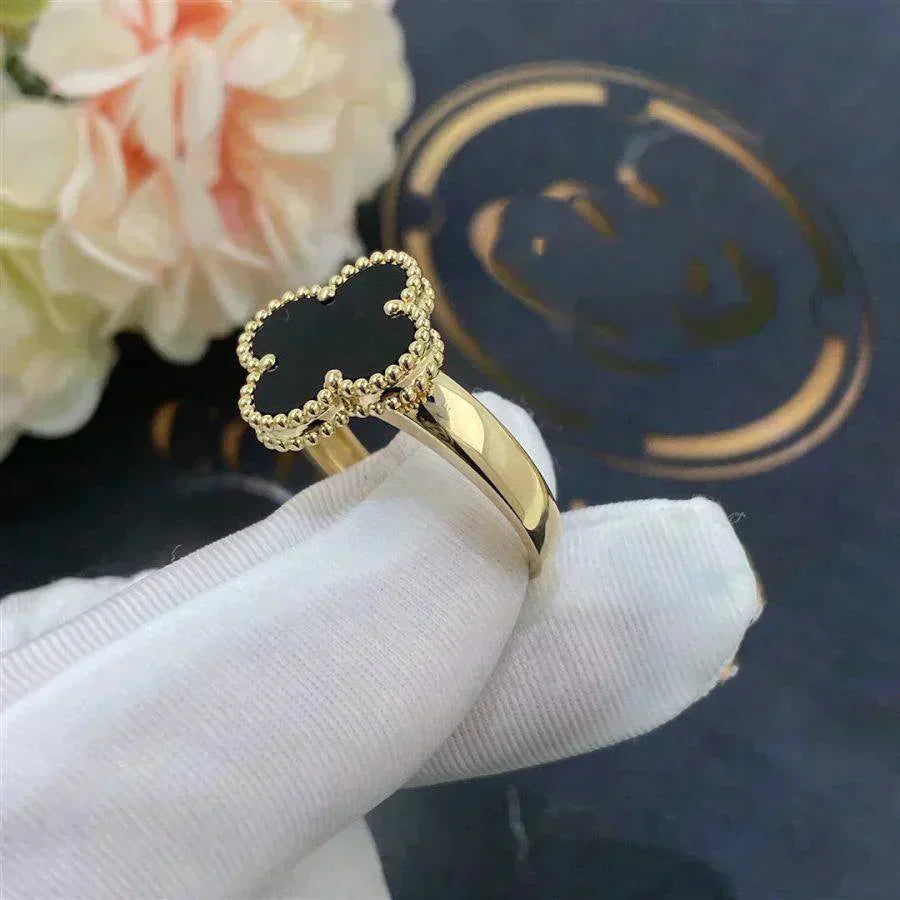 [Regal Jewels]CLOVER ONYX RING