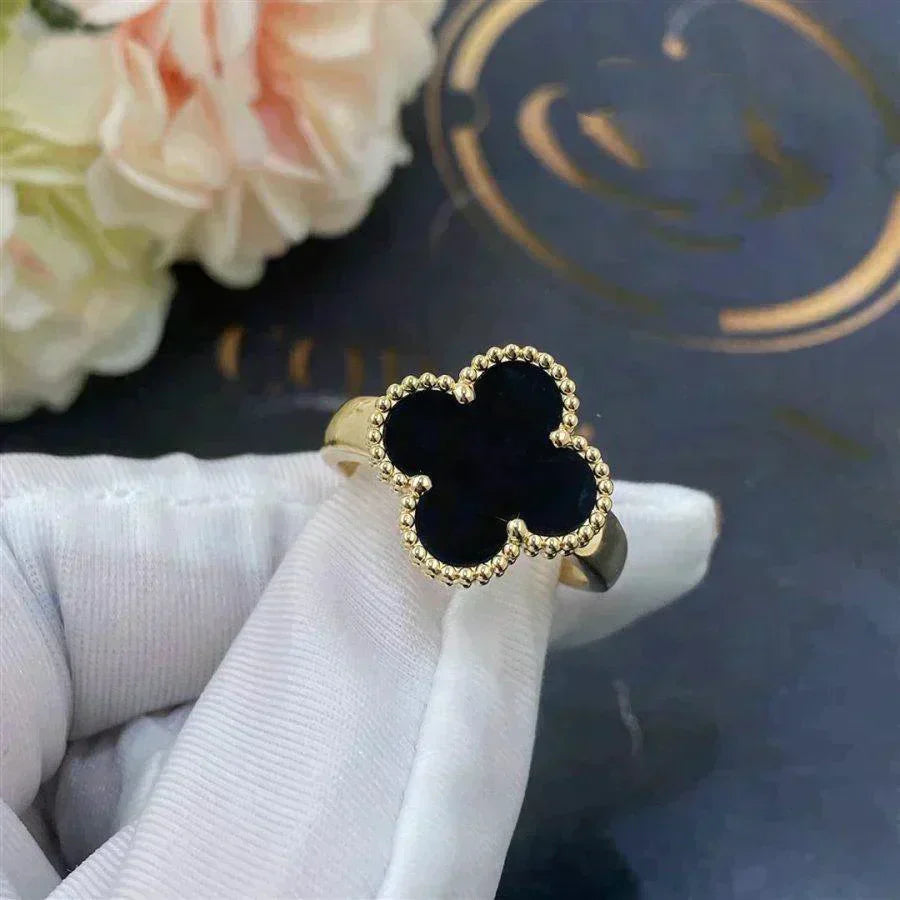 [Regal Jewels]CLOVER ONYX RING