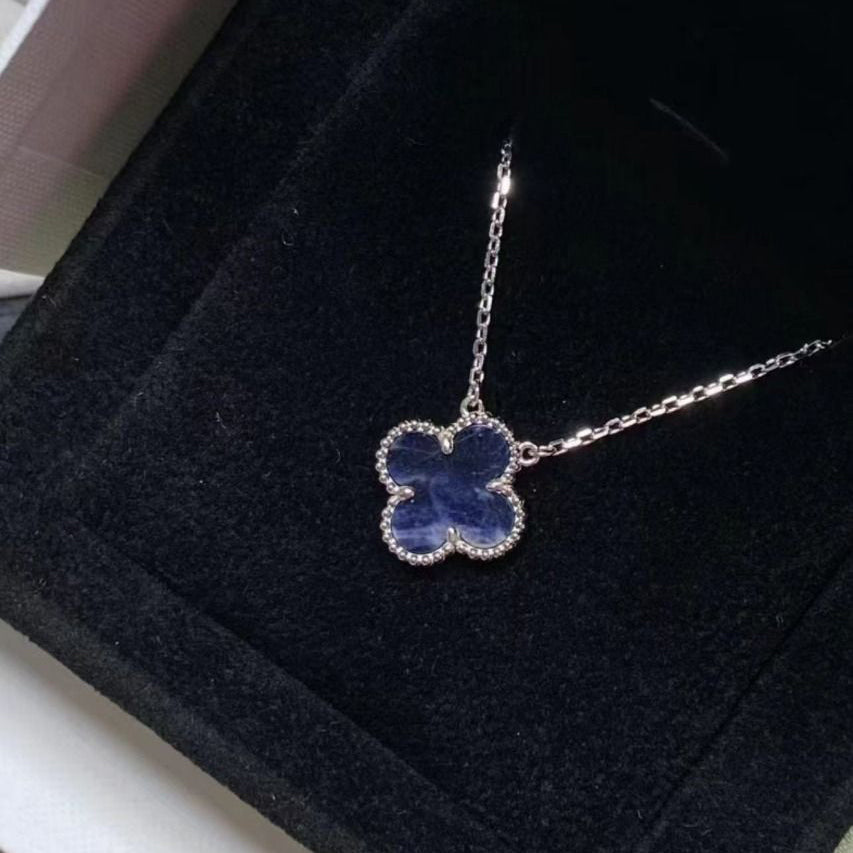 [Regal Jewels]CLOVER 15MM PIETERSITE NECKLACE SILVER