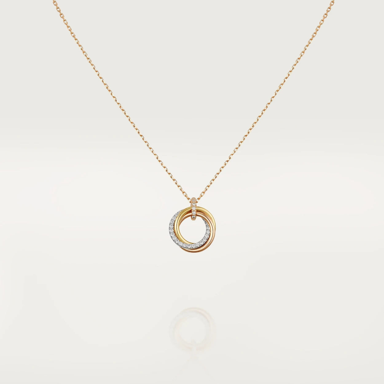 [Regal Jewels]TRINITY NECKLACE SILVER GOLD PINK GOLD DIAMONDS