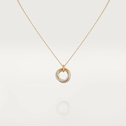 [Regal Jewels]TRINITY NECKLACE SILVER GOLD PINK GOLD DIAMONDS