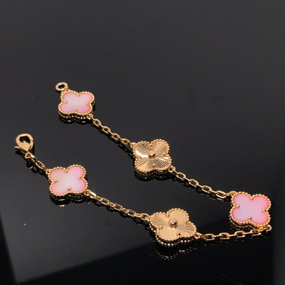 [Regal Jewels]CLOVER BRACELET 5 MOTIF PINK AND PINK GOLD